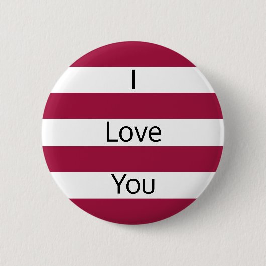 Framboos Rood en Witte Strepen Ronde Button 5,7 Cm (Voorkant)