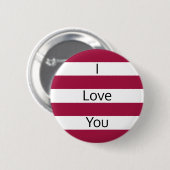 Framboos Rood en Witte Strepen Ronde Button 5,7 Cm (Voorkant /achterkant)