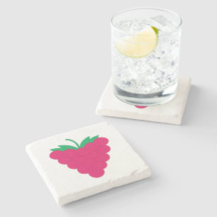 Framboos Roze Bes Fruit Stenen Onderzetter