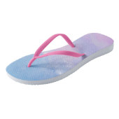 Framboos Roze en Pastelblauw Teenslippers (Schuin)