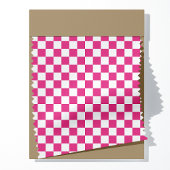 Framboos Roze en Wit Geruit Patroon Stof