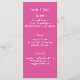 Framboos Roze En Witte Menu Kaart