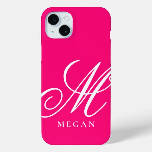 Framboos roze gemerkte Case-Mate iPhone 15 hoesje (Achterkant)