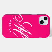 Framboos roze gemerkte Case-Mate iPhone 15 hoesje (Achterkant (horizontaal))