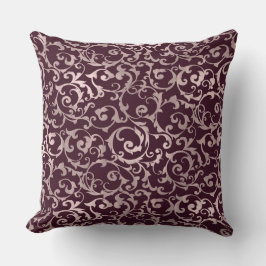 Framboos & Roze Goud Elegante Prinsessen Swirl Kussen