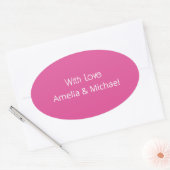 Framboos Roze Huwelijk Ovale Sticker (Envelop)