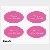 Framboos Roze Huwelijk Ovale Sticker (Vel)