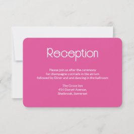 Framboos Roze Huwelijksreceptiekaart Bedankkaart