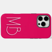 Framboos Roze Monogram Initiaal Minimalistisch Case-Mate iPhone Case (Achterkant (horizontaal))