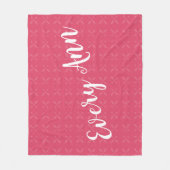 Framboos Roze of Elke Aangepaste Kleur Meisjesnaam Fleece Deken (Voorkant)