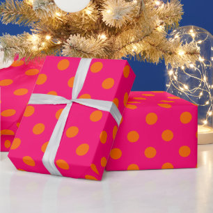 Framboos Roze Oranje Stippen DIY Kleuren Cadeaupapier