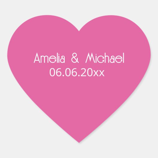Framboos Roze Save The Date Hart Sticker (Voorkant)