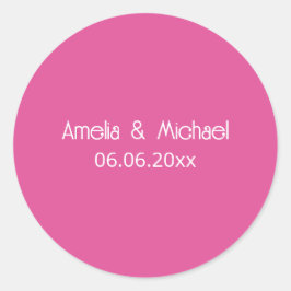 Framboos Roze Save The Date Ronde Sticker