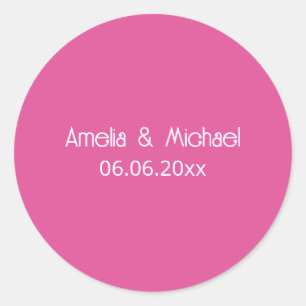 Framboos Roze Save The Date Ronde Sticker