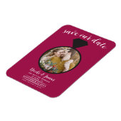 Framboos Roze Trouwring Foto Save the Date Magneet (Linkerzijde)
