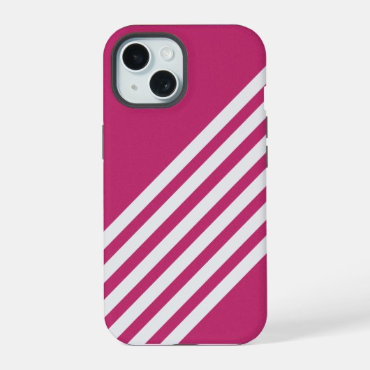 Framboos Roze Vierkant iPhone 15 Case (Achterkant)