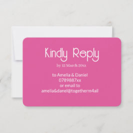 Framboos Roze & Witte Huwelijk RSVP Kaart