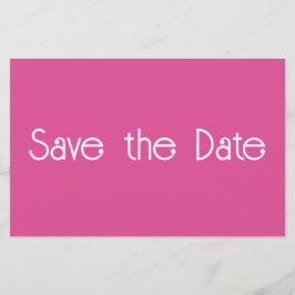 Framboos Roze Witte Save the date Kaart