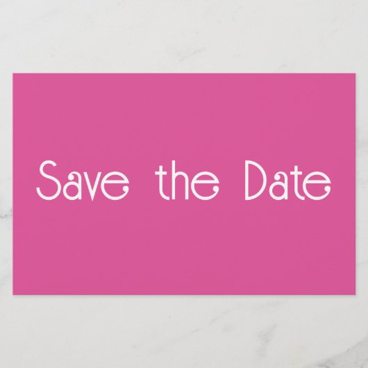 Framboos Roze Witte Save the date Kaart (Voorkant)