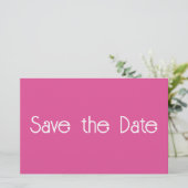 Framboos Roze Witte Save the date Kaart (Staand voorkant)