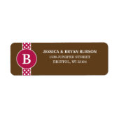 Framboos sierlijke Stippen aangepaste monogram fam Etiket (Voorkant)