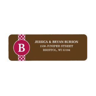 Framboos sierlijke Stippen aangepaste monogram fam Etiket