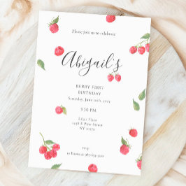 Framboos Sweet Berry Eerste Verjaardagsfeestje Kaart