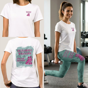 Framboos Teal Bloeiende Fitness & Voeding T-shirt
