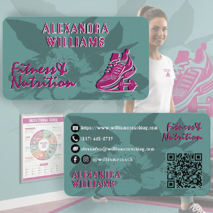 Framboos Teal Bloemrijke Fitness & Voeding Visitekaartje
