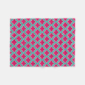 Framboos Teal Witte Marokkaanse Quatrefoil #5DS Fleece Deken (Voorkant (Horizontaal))