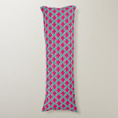 Framboos Teal Witte Marokkaanse Quatrefoil #5DS Lichaamskussen (Voorkant Verticaal)