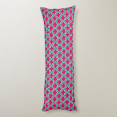 Framboos Teal Witte Marokkaanse Quatrefoil #5DS Lichaamskussen (Achterkant (Verticaal))