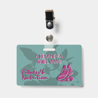 Framboos Turquoise Bloeiende Fitness & Voeding Badge