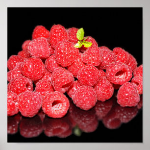 framboos, voedsel, fruit, bes, rijp, vers, poster