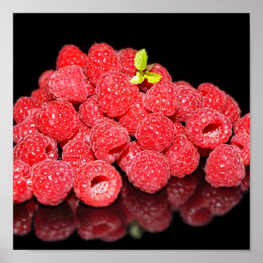 framboos, voedsel, fruit, bes, rijp, vers, poster (Voorkant)