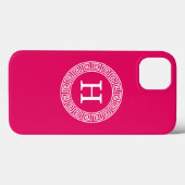Framboos Wat Grieks Sleutel Rnd Lijst Initiaal Mon Case-Mate iPhone Case (Achterkant (horizontaal))