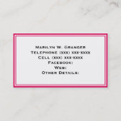 Framboos Wat Grieks Sleutel Rnd Lijst Initiaal Mon Visitekaartje (Achterkant)