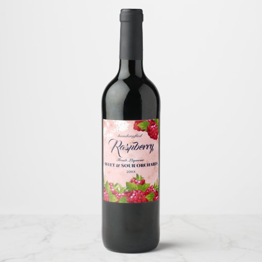 Framboos Wijn Etiket (Voorkant)