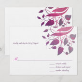 Framboos Wisteria Grijs Bruiloft RSVP Kaart (Voorkant / Achterkant)