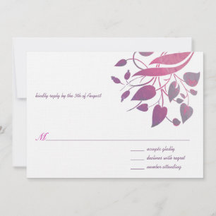 Framboos Wisteria Grijs Huwelijks RSVP Kaart