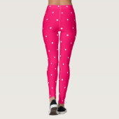 Framboos Witte Stippen Leggings (Achterkant)
