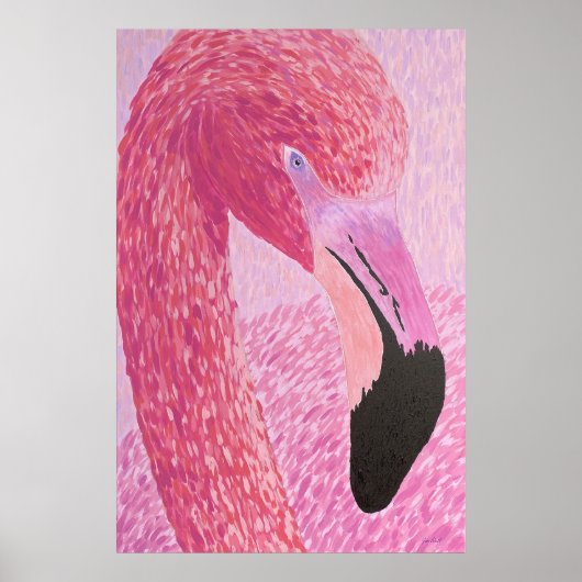 Frambose de Flamingo - door enkel Dahl Poster (Voorkant)