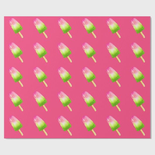 Frambose popsiche pop schattig eten cadeaupapier (Vlak)