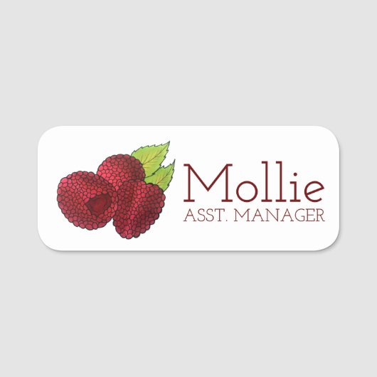 Frambozen bessen bessen fruit produceren naamplaatje (Voorkant)