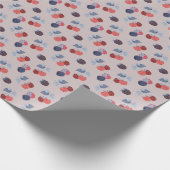 Frambozen, bramen, roze bladeren cadeaupapier (Hoek)