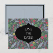 Frambozen Butterflies Currans sparen de Datum Feestdagenkaart (Voorkant / Achterkant)