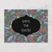 Frambozen Butterflies Currans sparen de Datum Feestdagenkaart (Voorkant)