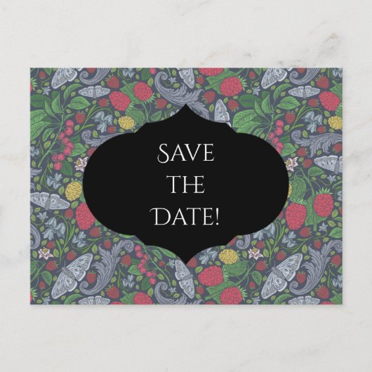 Frambozen Butterflies Currans sparen de Datum Feestdagenkaart (Voorkant)