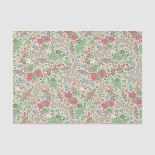 Frambozen Butterflies Currants aardbeien Tuin Tissuepapier (Voorkant)