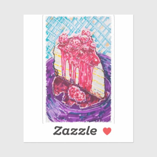 Frambozen Cake Sticker (Vel)